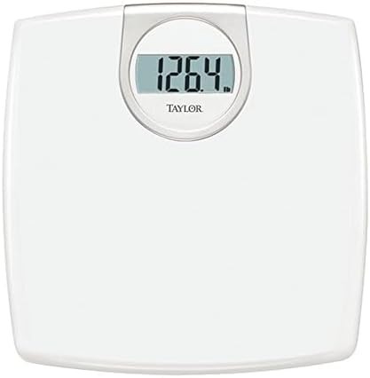 Taylor digital bathroom scale with white finish