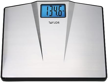 Extra wide steel digital scale with blue LCD