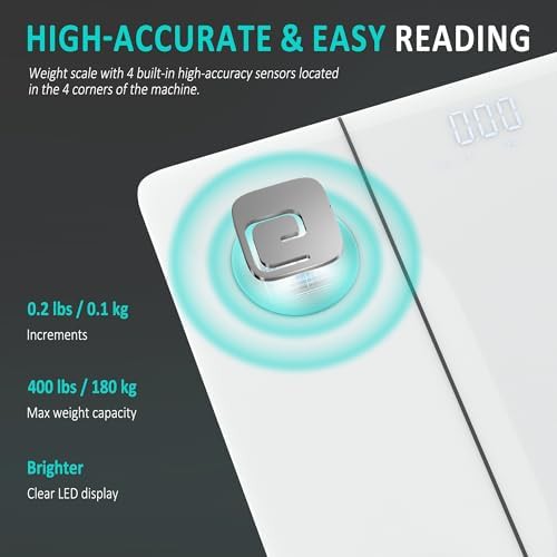 White Tempered Glass Digital Bathroom Scale — photo 4