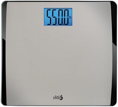EatSmart large platform digital glass scale silver