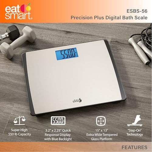 EatSmart large platform digital glass scale silver — photo 3