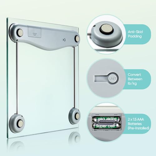 Tempered glass digital bathroom scale 400 lbs — photo 5