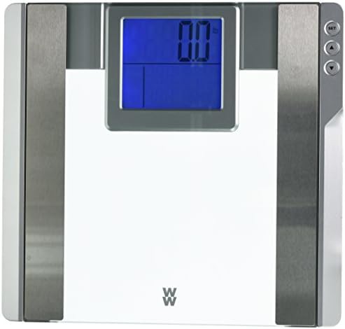 Body analysis scale with blue backlight