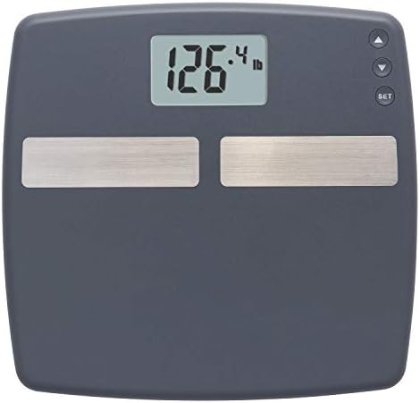 Black digital body composition analyzer scale
