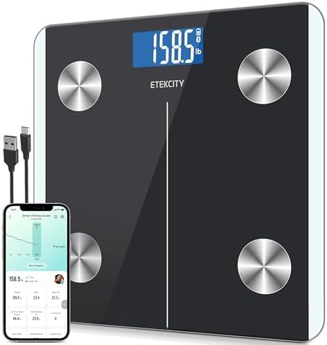 Rechargeable bluetooth bathroom scale for 400 pounds