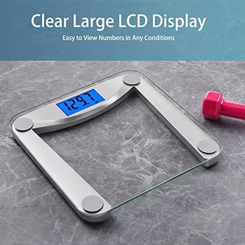 Clear glass digital bathroom scale 400lb — photo 3