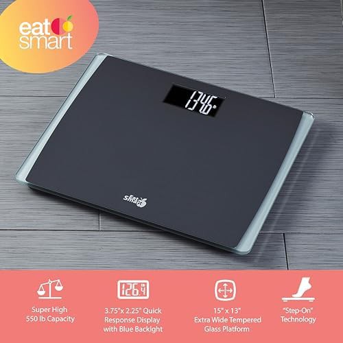 EatSmart extra wide digital body scale black — photo 3
