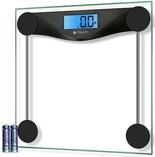 Tempered glass digital scale in black