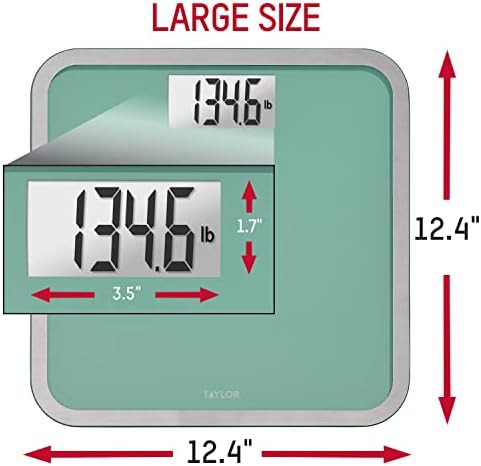 Digital bathroom scale with seafoam green glass — photo 4