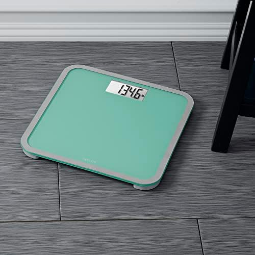 Digital bathroom scale with seafoam green glass — photo 5