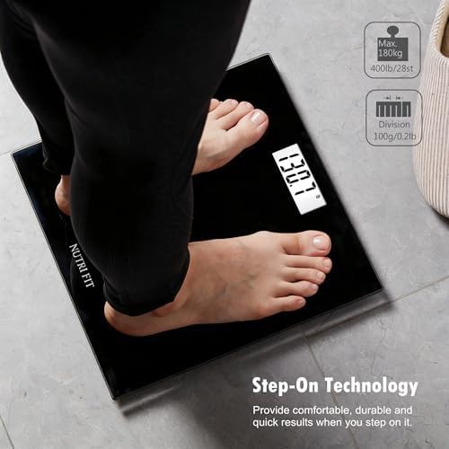 Ultra slim black digital bathroom scale four hundred pounds — photo 4