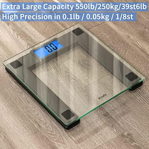 Black tempered glass digital scale 550lb — photo 4