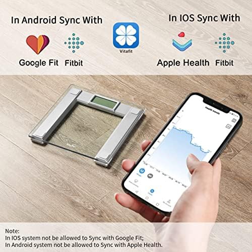 Silver tempered glass digital scale 550lb — photo 3