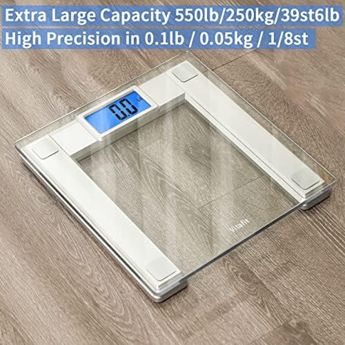Silver tempered glass digital scale 550lb — photo 5