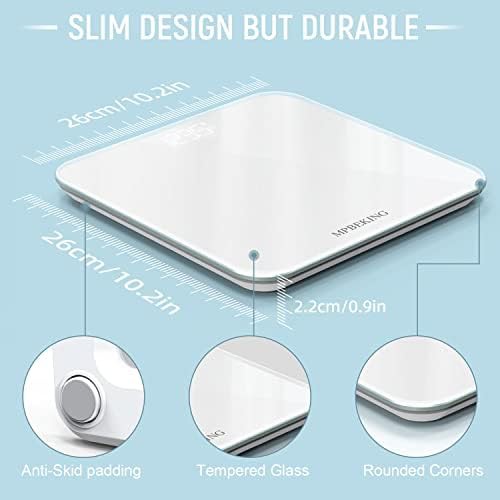 White tempered glass backlit digital scale — photo 4