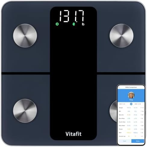 Black smart body composition bathroom scale 400lb