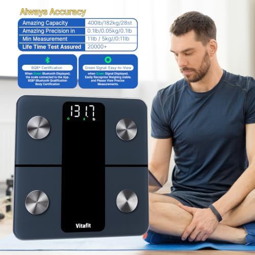 Black smart body composition bathroom scale 400lb — photo 3