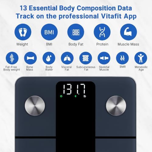 Black smart body composition bathroom scale 400lb — photo 5
