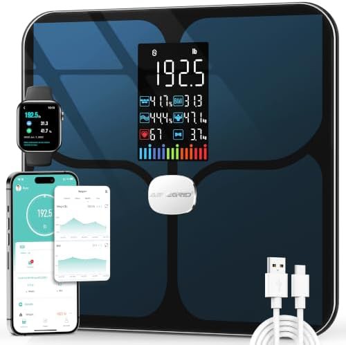 Rechargeable smart bathroom scale for body weight and fat