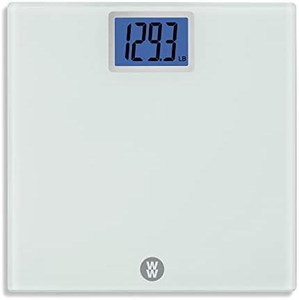 White glass scale with backlit display