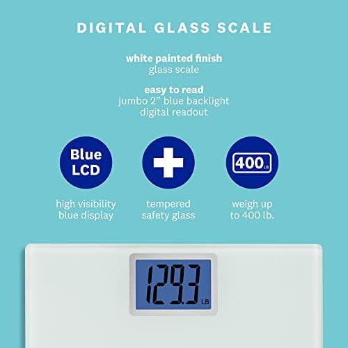 White glass scale with backlit display — photo 3