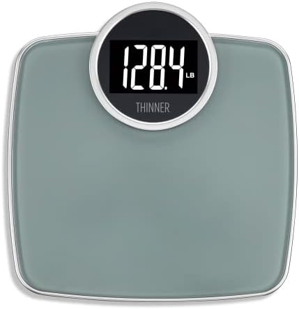 Silver digital scale with backlit display