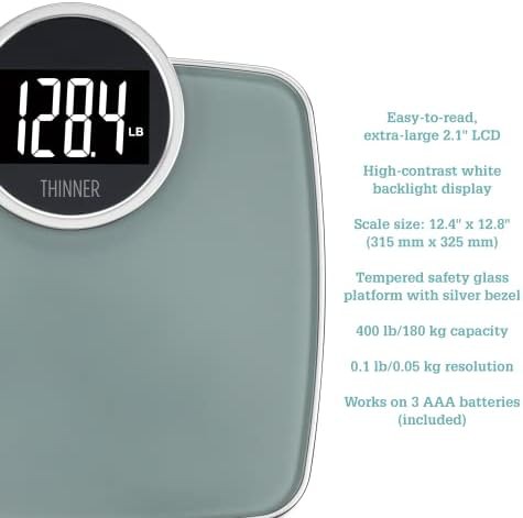 Silver digital scale with backlit display — photo 4