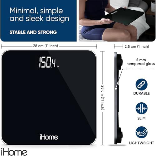 Black digital bathroom scale for body weight — photo 3