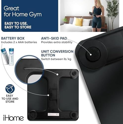 Black digital bathroom scale for body weight — photo 5