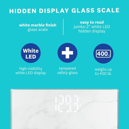 White marble finish digital bathroom scale — photo 3