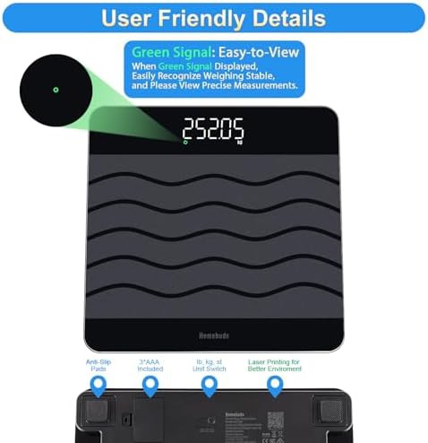 Black Tempered Glass Smart BMI Scale — photo 3