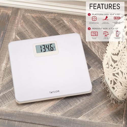 Taylor digital bathroom scale with white platform — photo 3