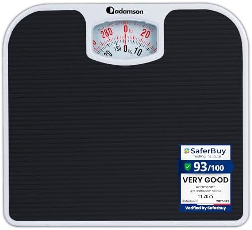 Compact black analog rubber mat scale