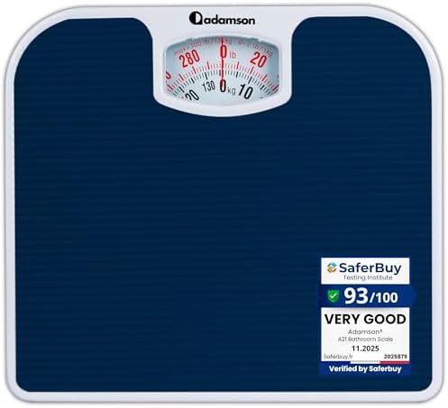 Blue analog anti skid bathroom scale
