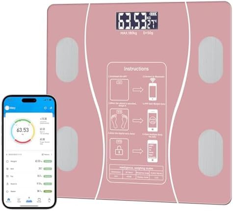 Intelligent body fat digital scale in pink