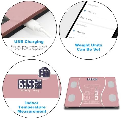 Intelligent body fat digital scale in pink — photo 4