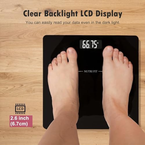 Digital bathroom scale for weight loss watchers jet black — photo 4