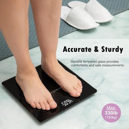 Digital bathroom scale for weight loss watchers jet black — photo 5
