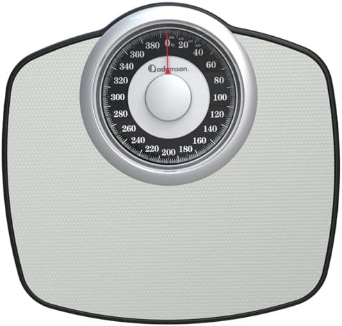 Grey platform analog scale with large dial