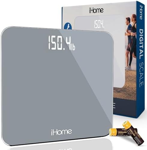 Grey digital bathroom scale for weight