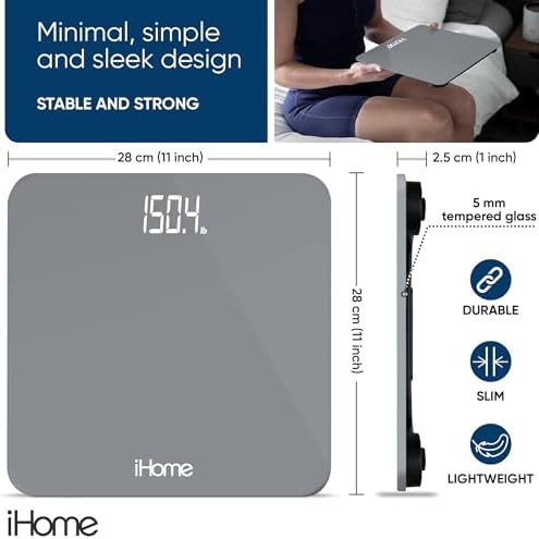 Grey digital bathroom scale for weight — photo 3