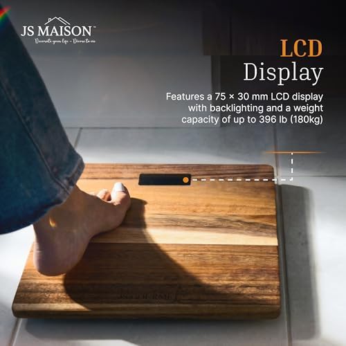 Acacia Wood Digital Scale with Backlit LCD — photo 5