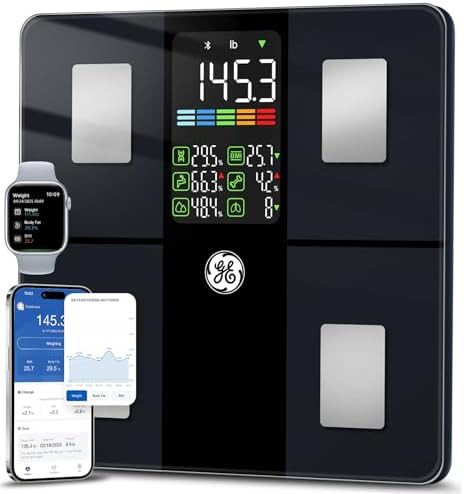 Smart scale with large display and muscle mass