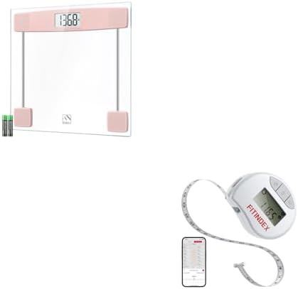 Pink Bathroom Scale with Smart Tape