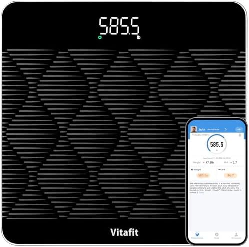 Smart black tempered glass 660 lb scale
