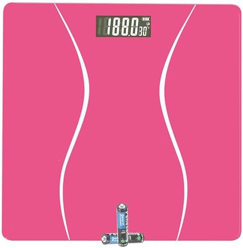 Pink digital bathroom scale with 400 lb capacity