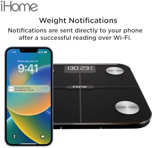 Black wifi smart scale with bmi tracking — photo 4