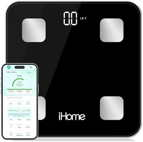 Black bluetooth smart scale with full composition