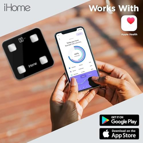 Black bluetooth smart scale with full composition — photo 3