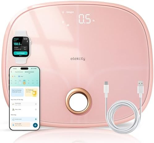 Rechargeable smart scale in pink